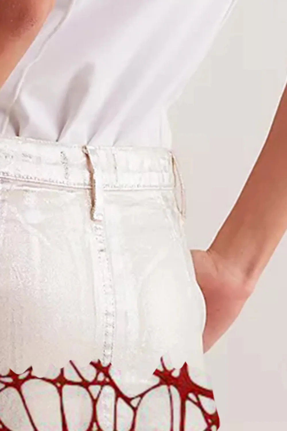 Metallic Mini Peekaboo Skirt