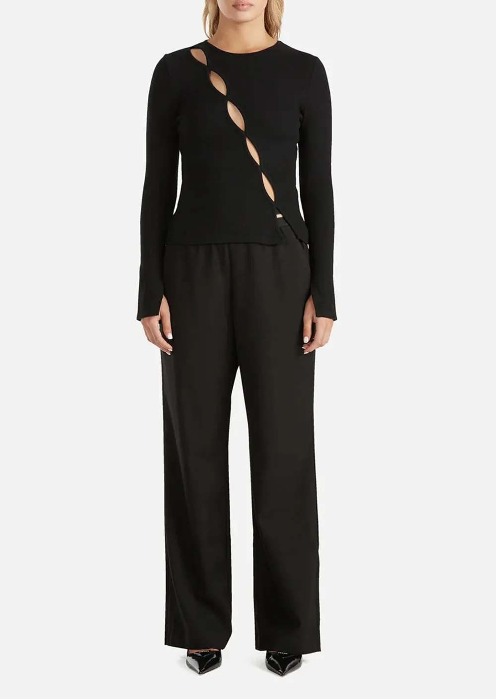 Long Sleeve Split Detail Top
