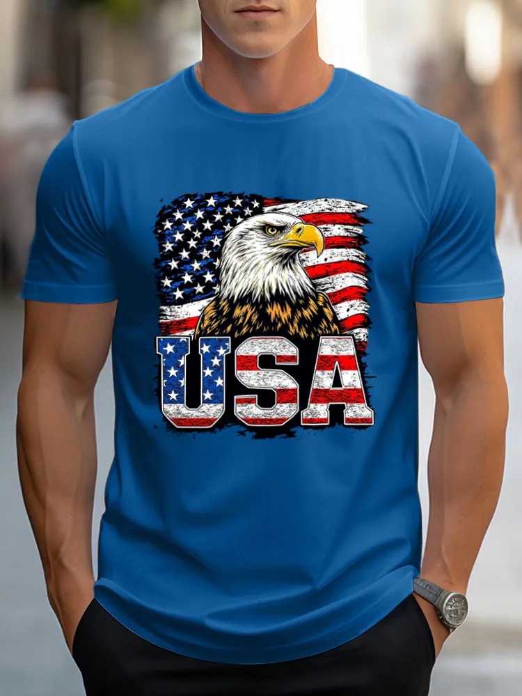 USA Print Short Sleeves T-Shirt