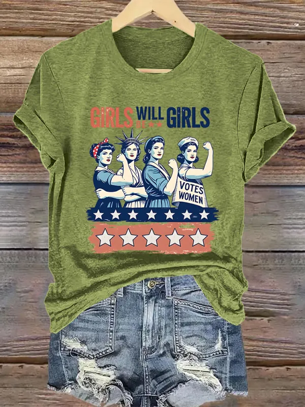 Woman'S Girls Will Be Girls Crew Neck Short Sleeve T-Shirt