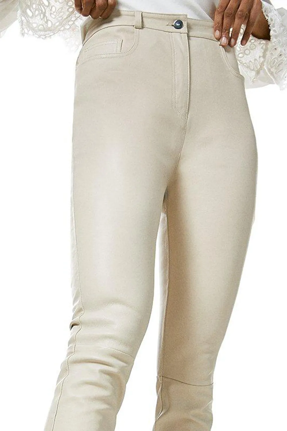 Stretch Leather Five Pocket Trouser