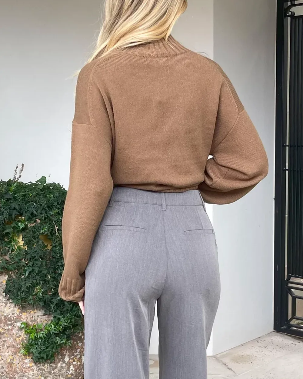 Black Wide-leg Suit Pants