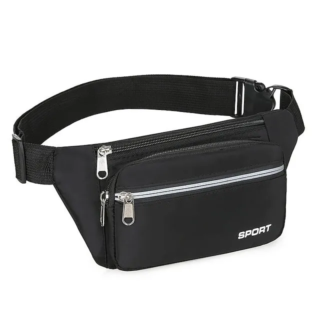 Men's Crossbody Bag Shoulder Bag Belt Bag Nylon Outdoor Holiday Zipper Large Capacity Lightweight Durable Solid Color Four Pockets - Lake Blue Four Pockets - Gray Four Pockets - Red