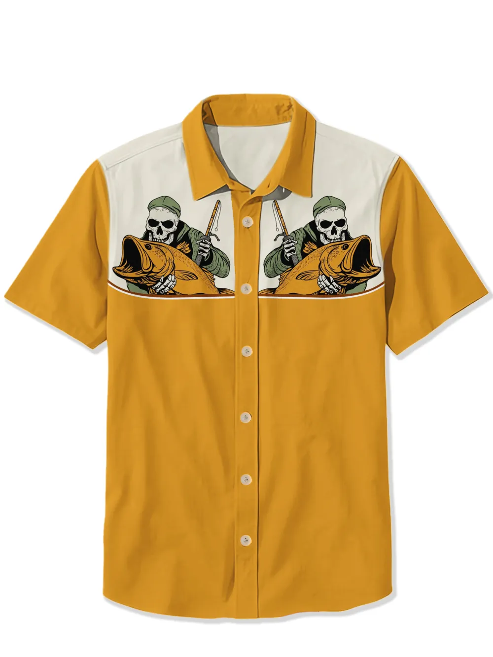 Skull Fisherman Fish Shirt