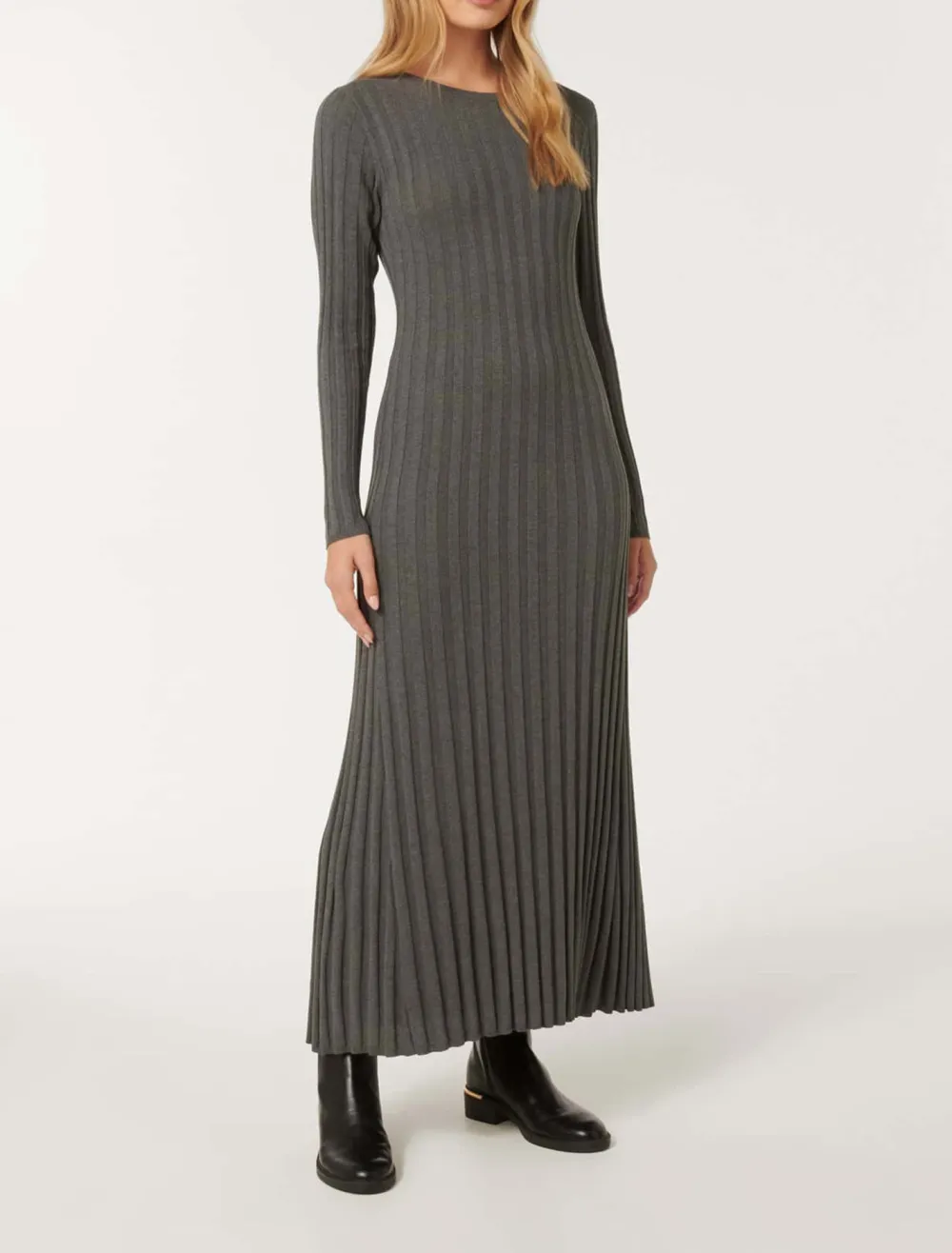 Crew-Neck Knit Dress