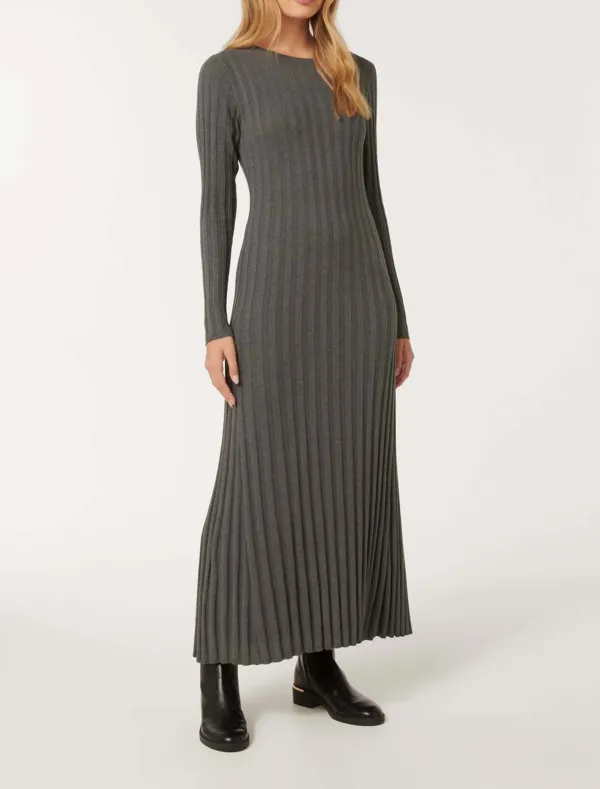 Crew-Neck Knit Dress