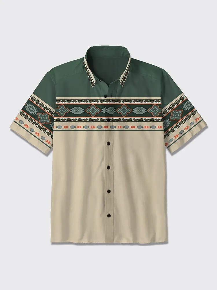 Aztec Pattern Design Button Up Shirt