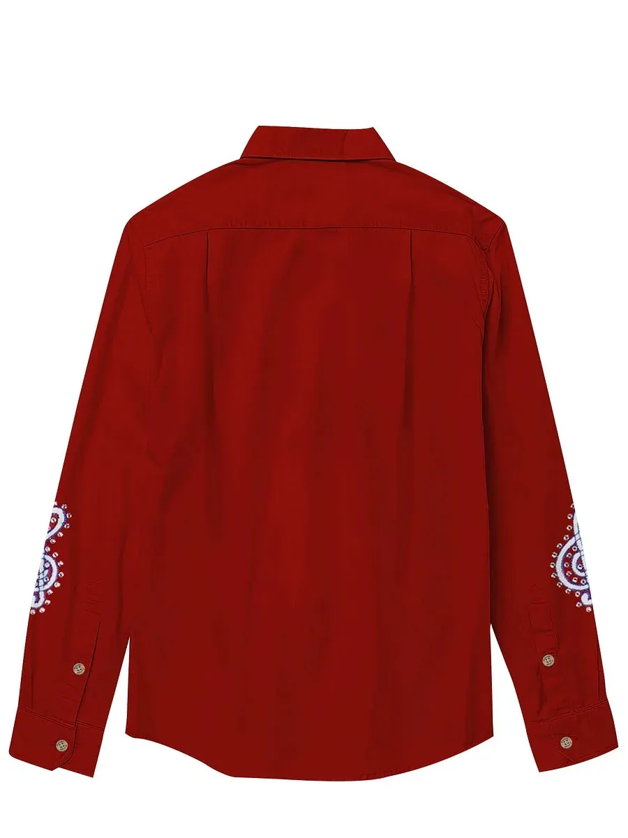 Men's Country and Western Guitar Long Sleeves Shirt