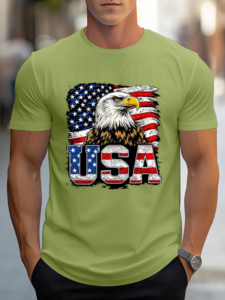 USA Print Short Sleeves T-Shirt