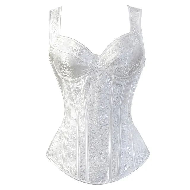 Corset Women's Corsets Halloween Wedding Party Party & Evening Plus Size Black White Purple Breathable Overbust Corset Zipper Lace Up Backless Tummy Control Push Up Flower All Seasons