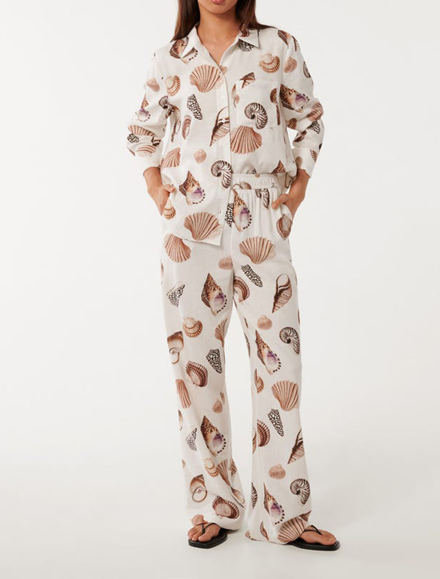 Colorful Linen Wide-Leg Pants