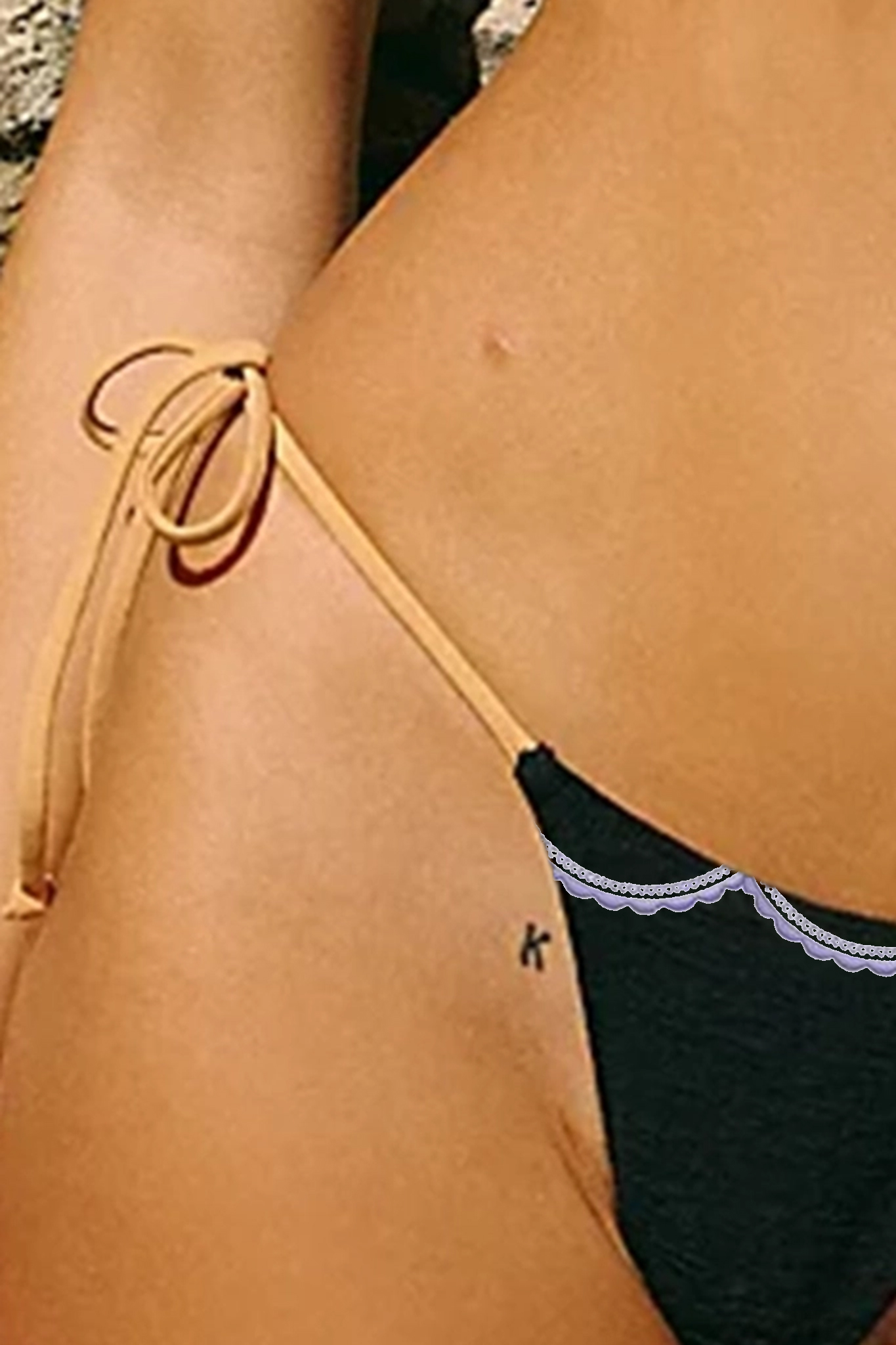 Micro Thong Tie Side Bikini Bottom