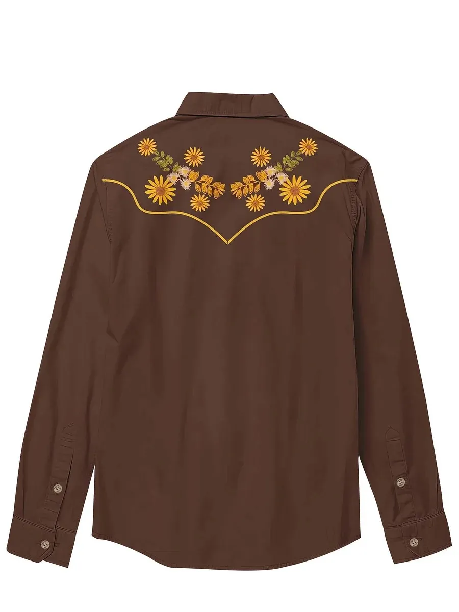 Men's Sunflower Cowboy Long Sleeves Shirt