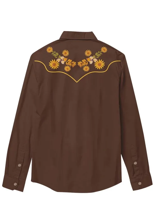 Men's Sunflower Cowboy Long Sleeves Shirt