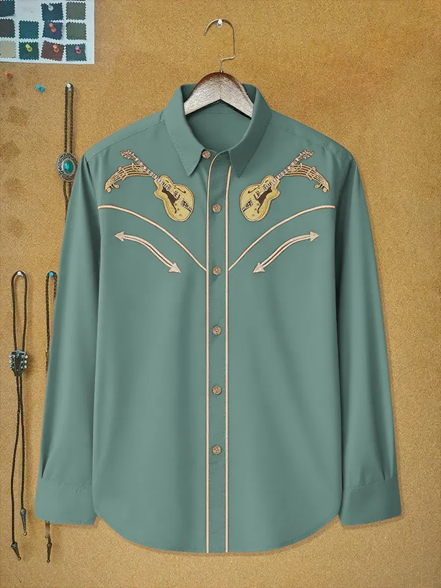 Vintage Western Music Long Sleeves Shirt