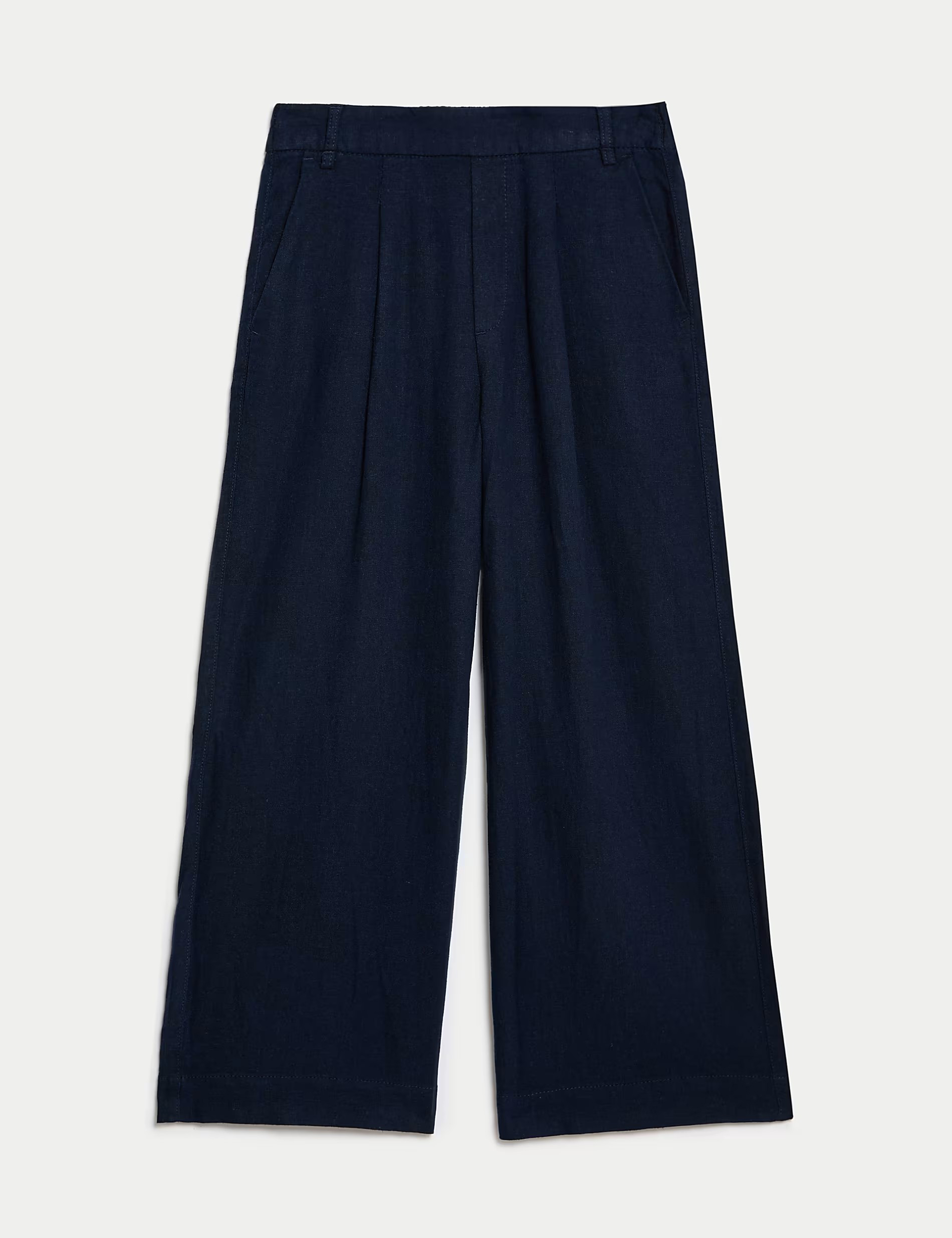Black Shirred Wide Leg Trousers