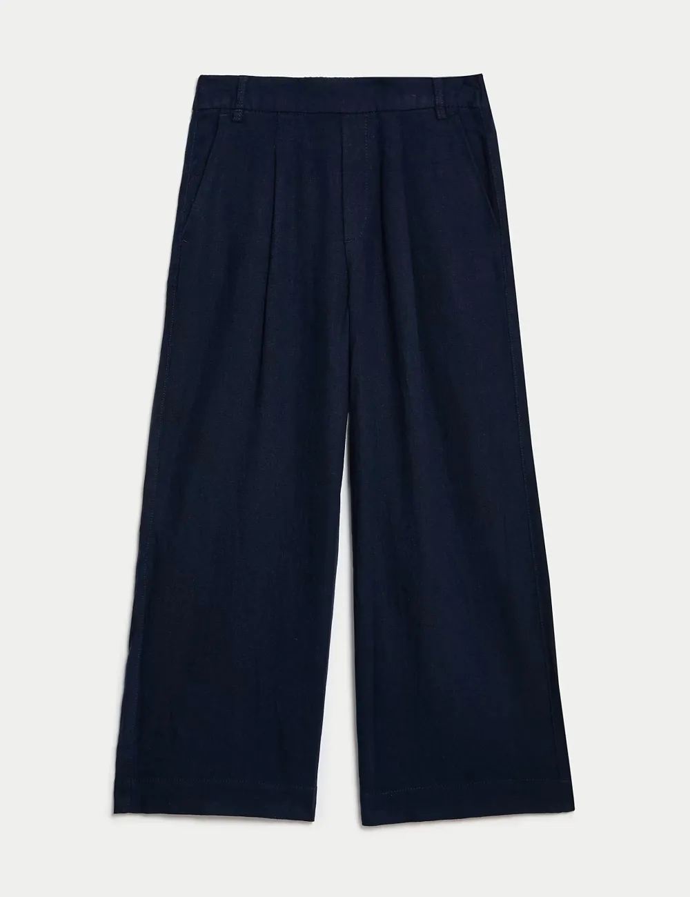 Black Shirred Wide Leg Trousers