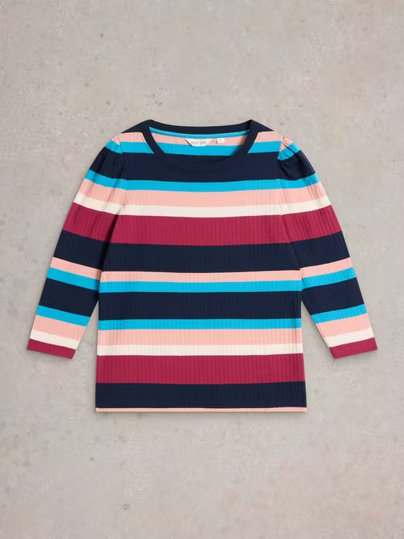 Puff Sleeve Crew Neck Tee