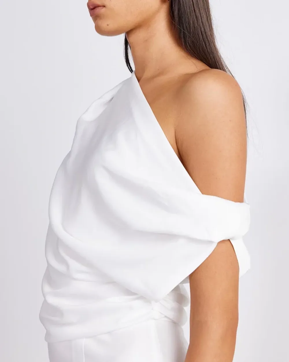 Off-shoulder Satin Maxi Dress