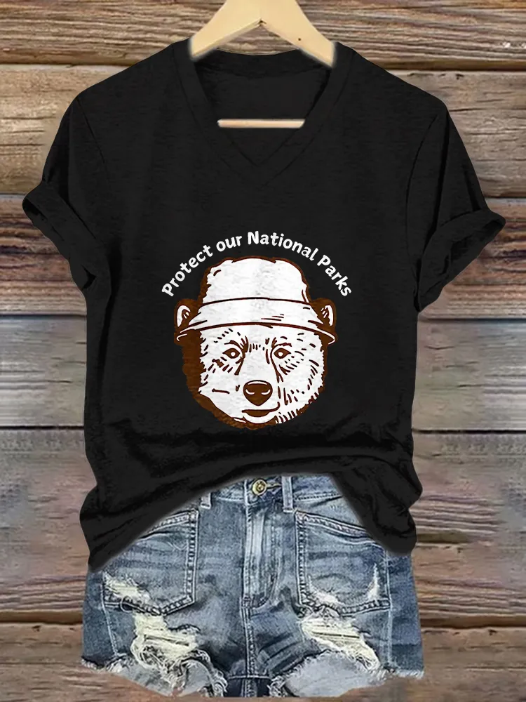 Women'S Protect Our National Parks V-Neck T-Shirt