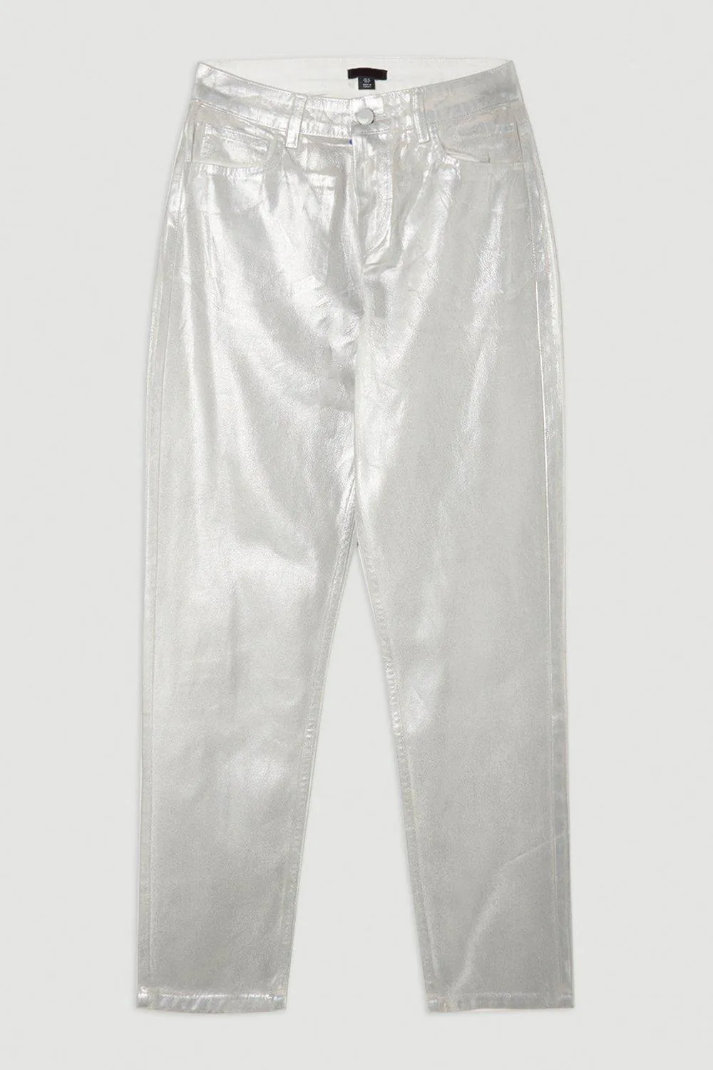 Slim Leg Silver Foiled Trouser