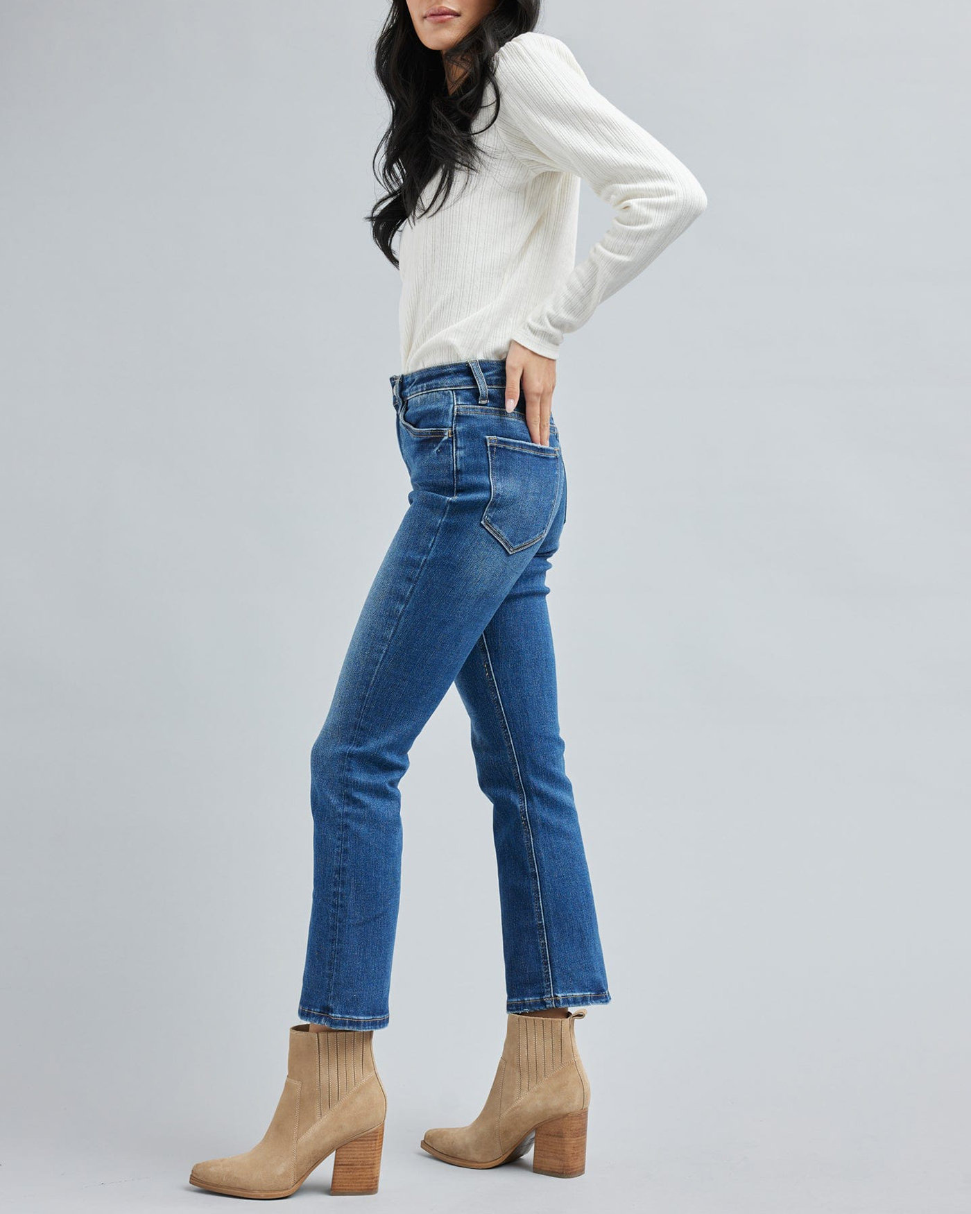 Medium Blue Wash Straight Leg Jean
