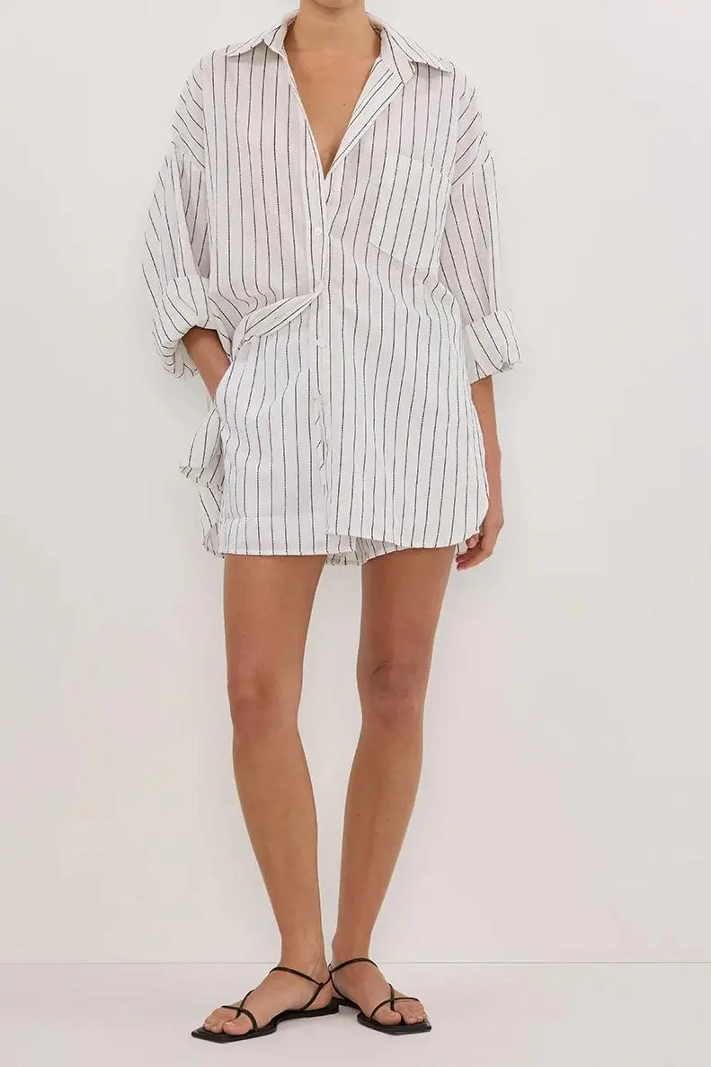 OLLIE WHITE STRIPE SHIRT