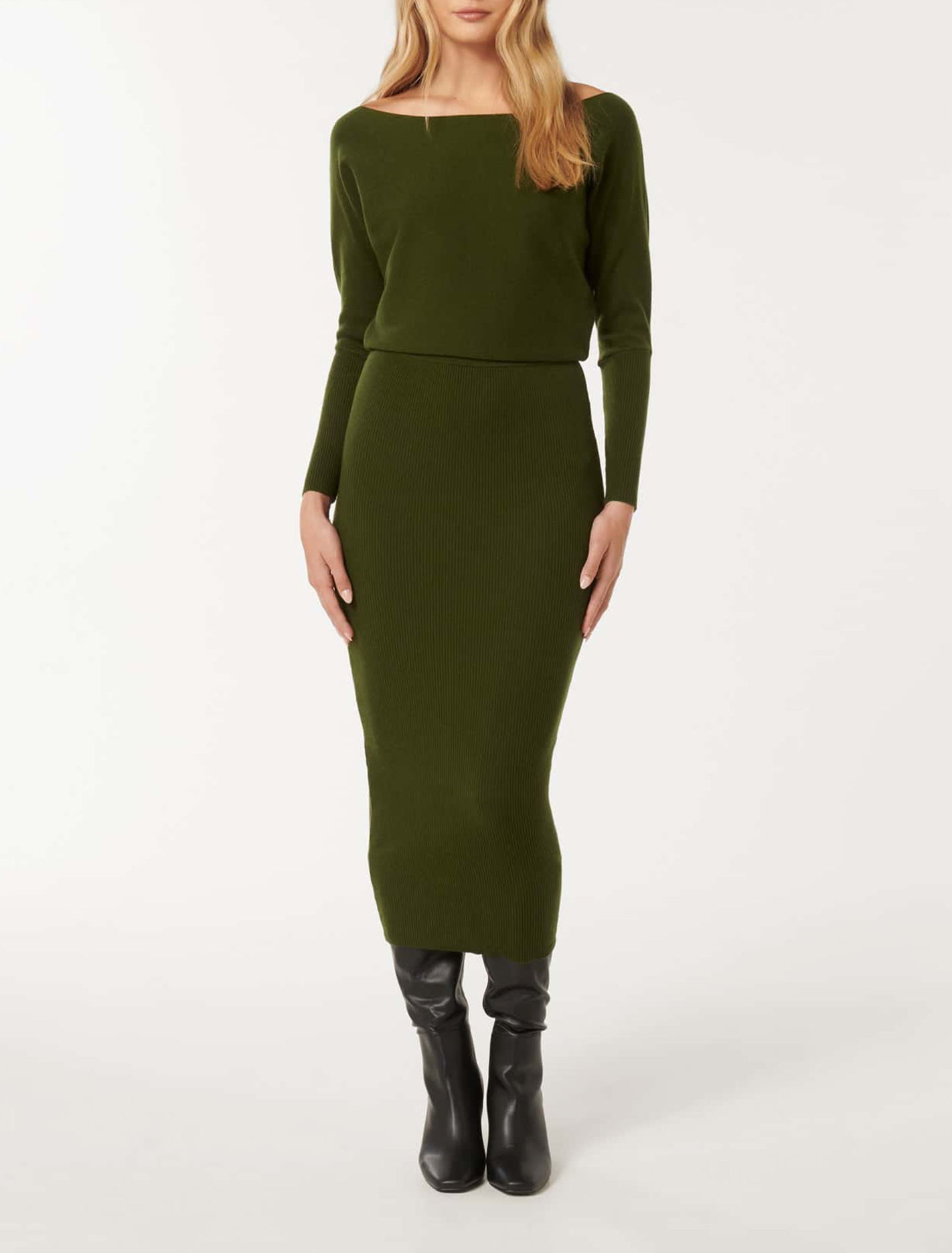 Off-Shoulder Midi Dress