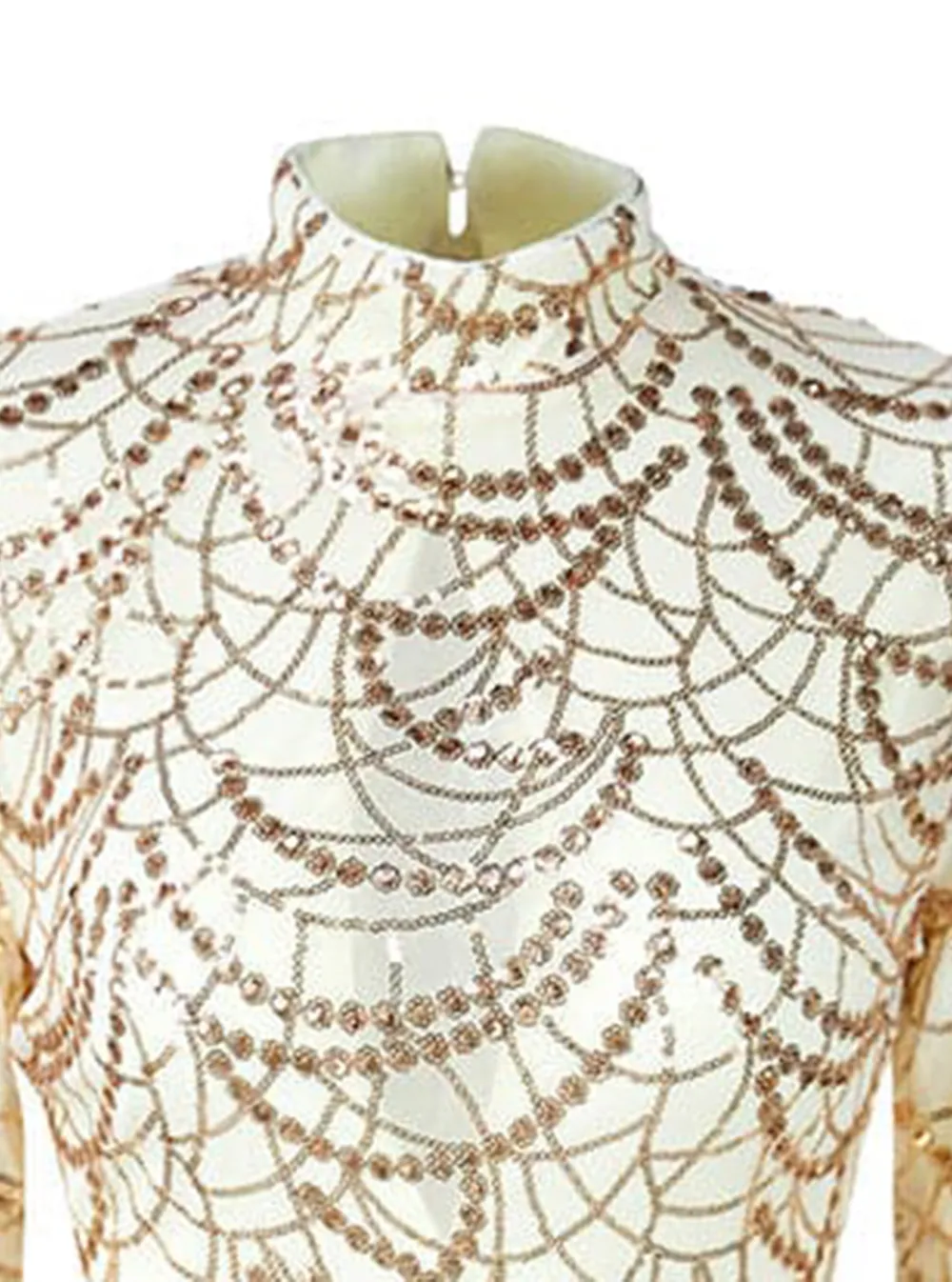 Mock Neck Sequin Bodycon Dress