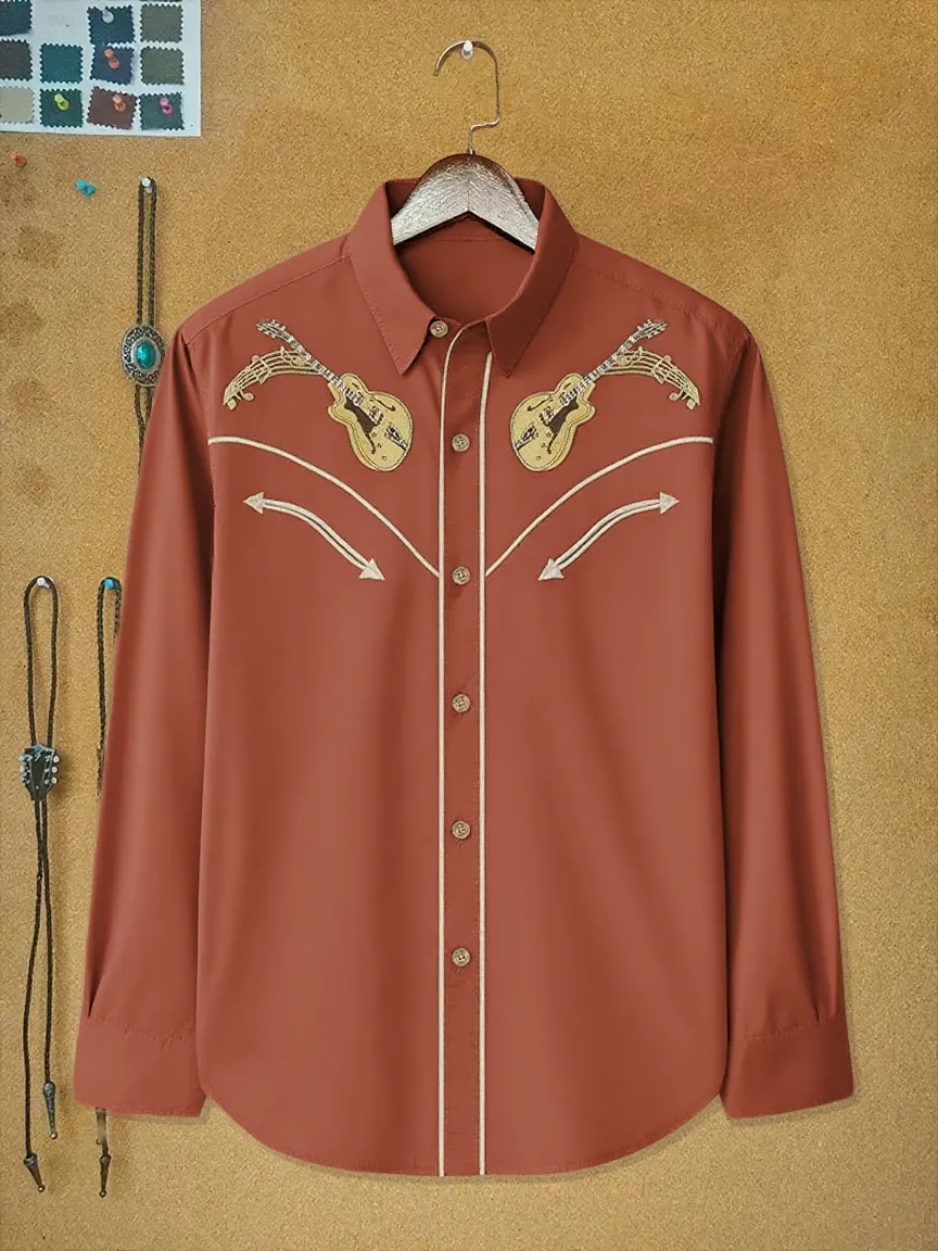 Vintage Western Music Long Sleeves Shirt