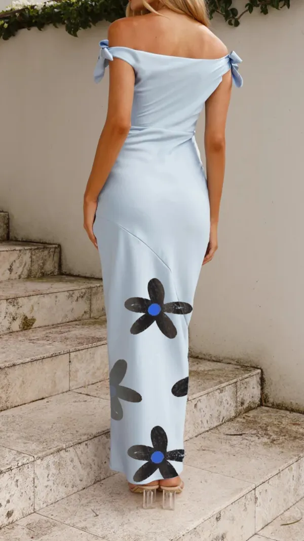 Bow Shoulder Strap Maxi Dress