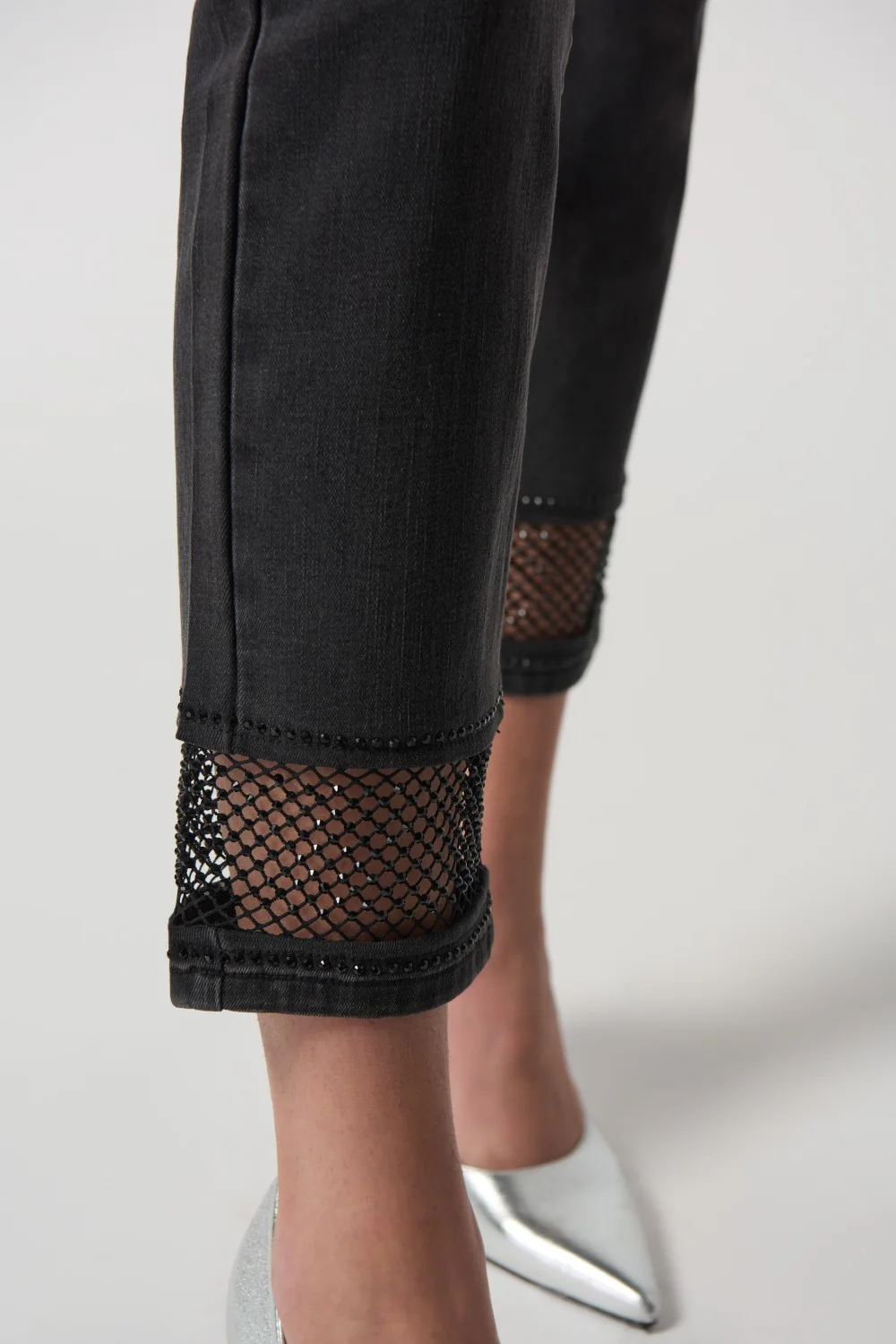 Black Distressed Ankle Jeans