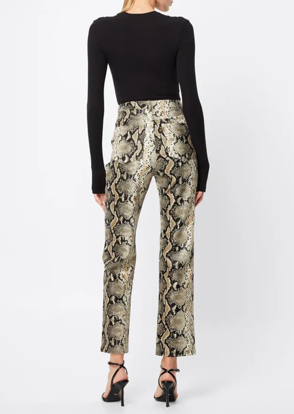 Snake Print High Waist Trousers