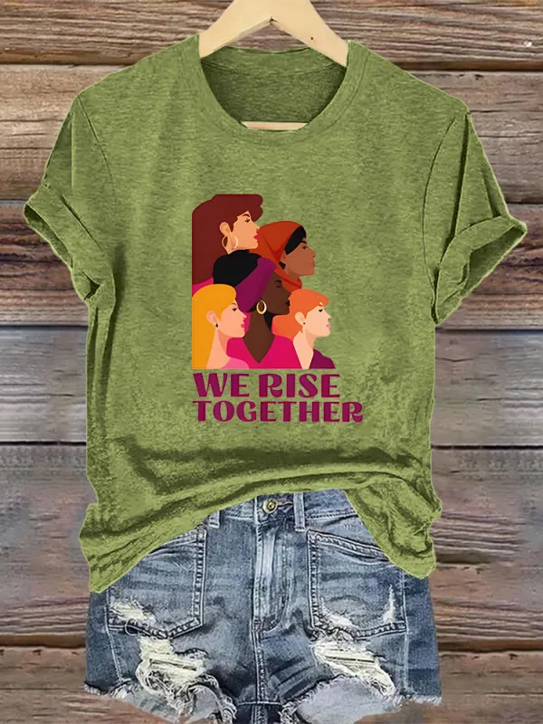 Woman'S We Rise Together Crew Neck Short Sleeve T-Shirt