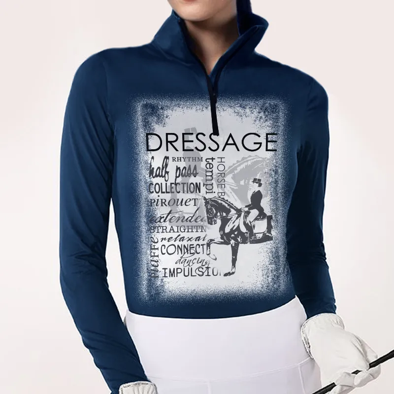 Women's Riding Style Dressage Print Long Sleeve Casual Shirt