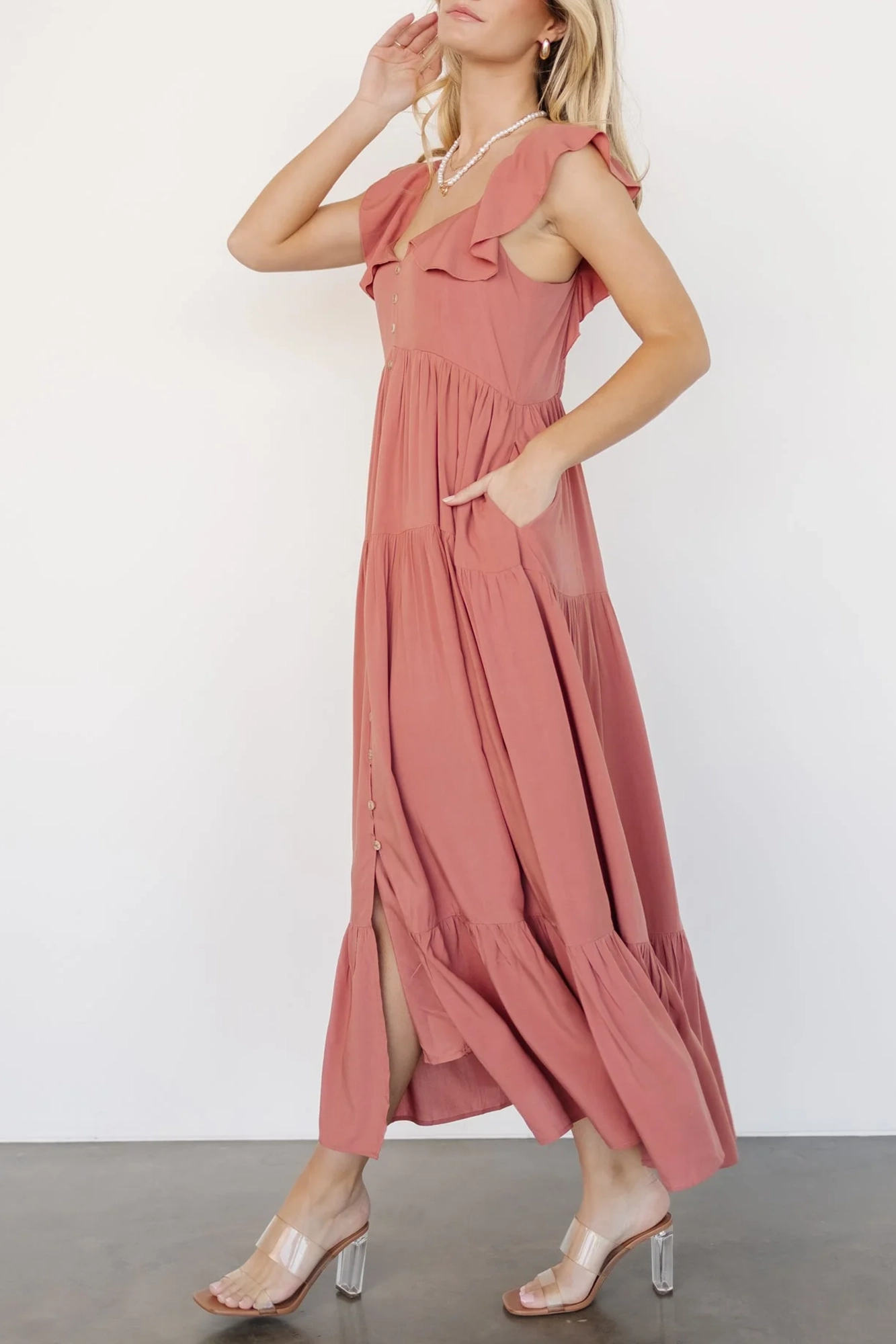 Classic Versatile Lace Collar V-Neck Dress