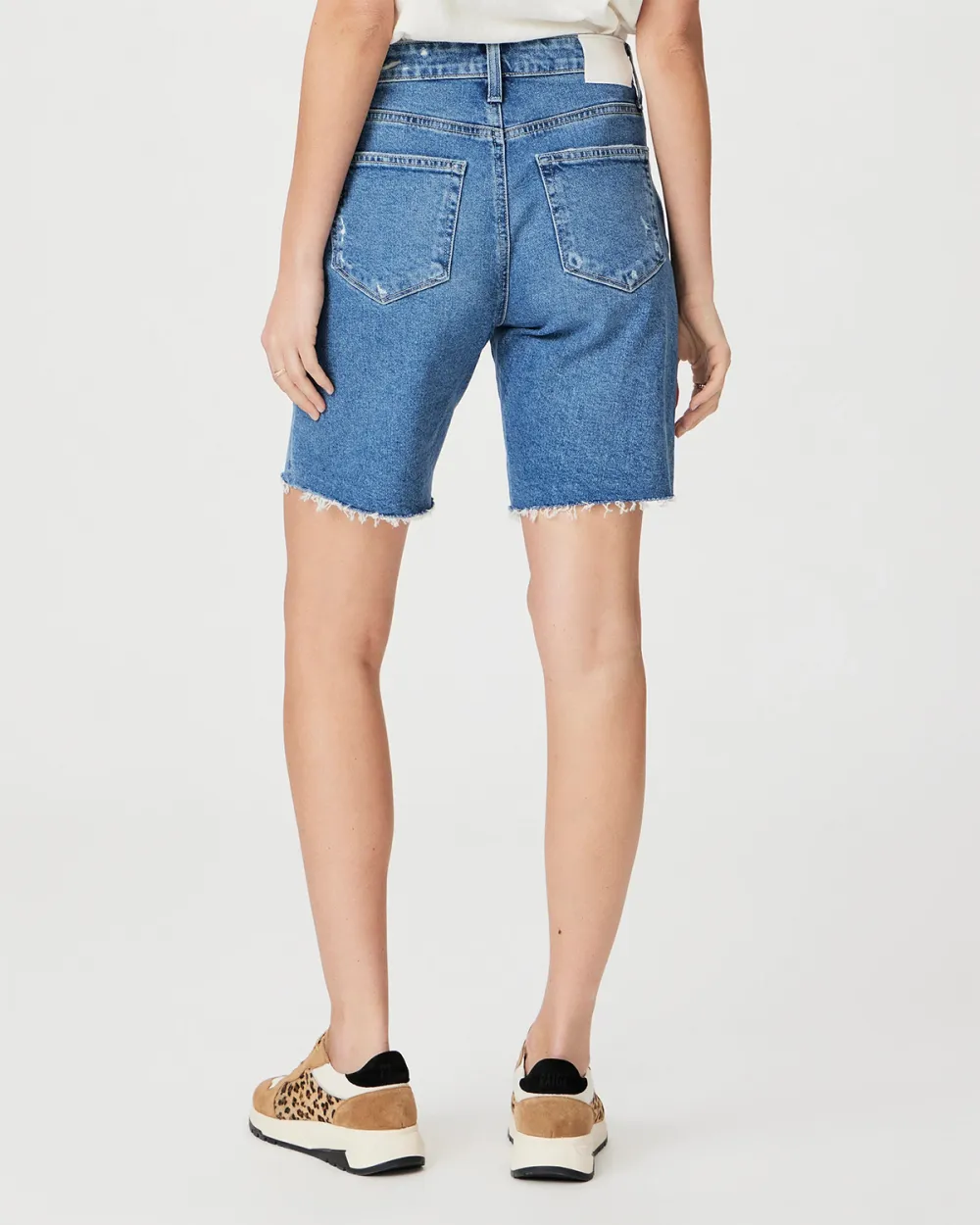 Light Blue Denim Distressed Shorts