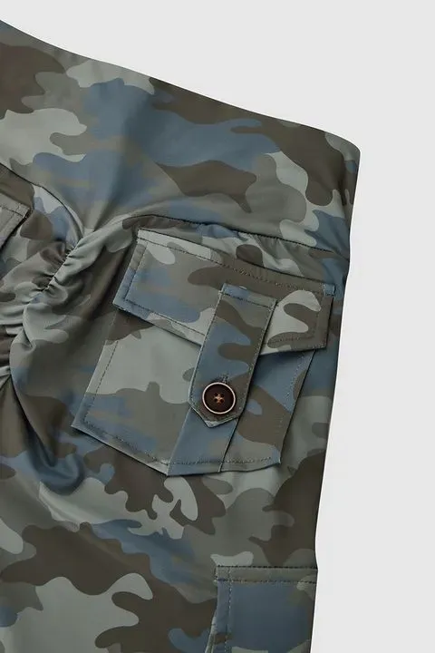 Camo Flap Pocket Design Scrunch Butt Sports Leggings