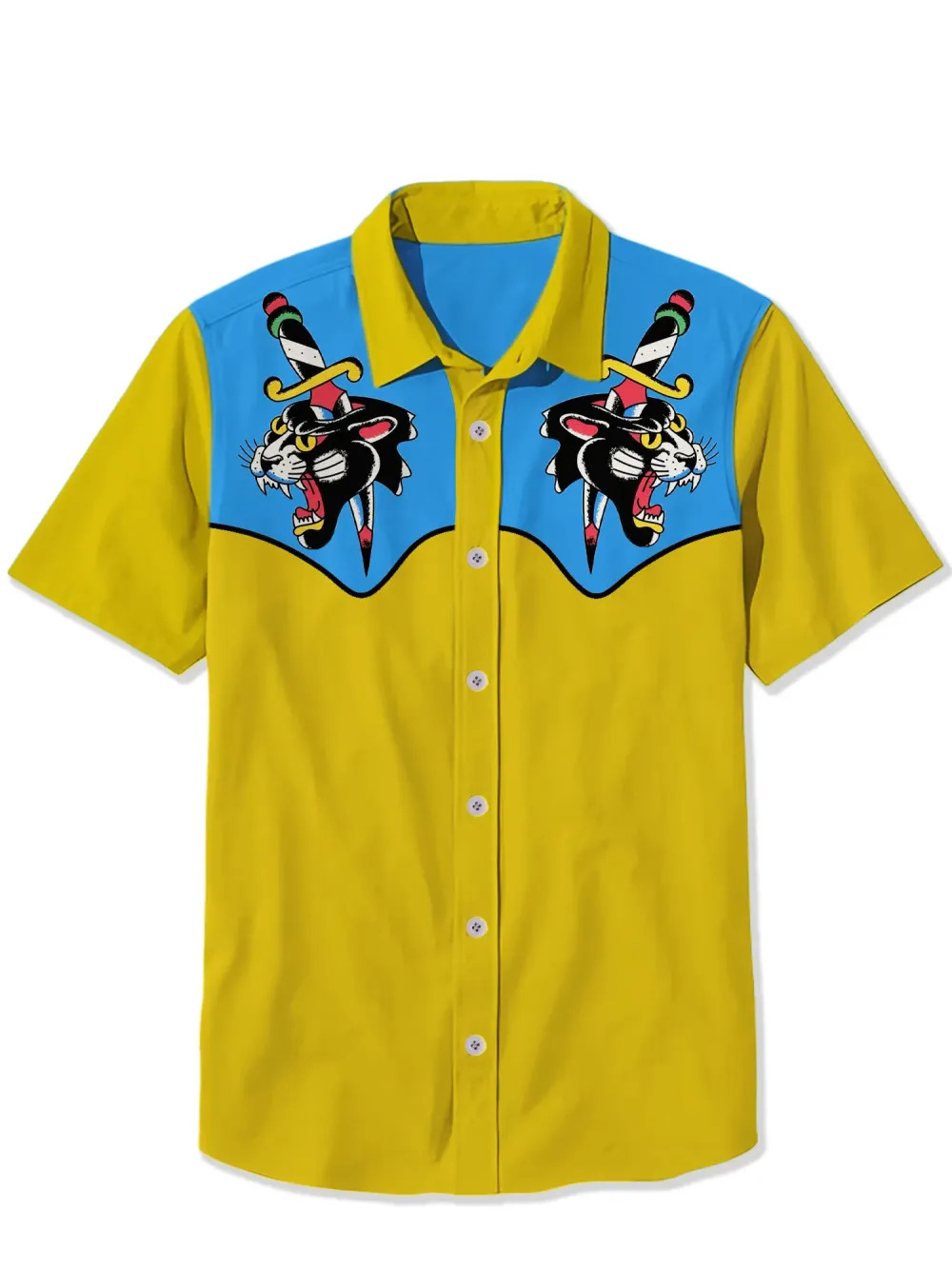 Vintage Tattoo Dagger Tiger Shirt