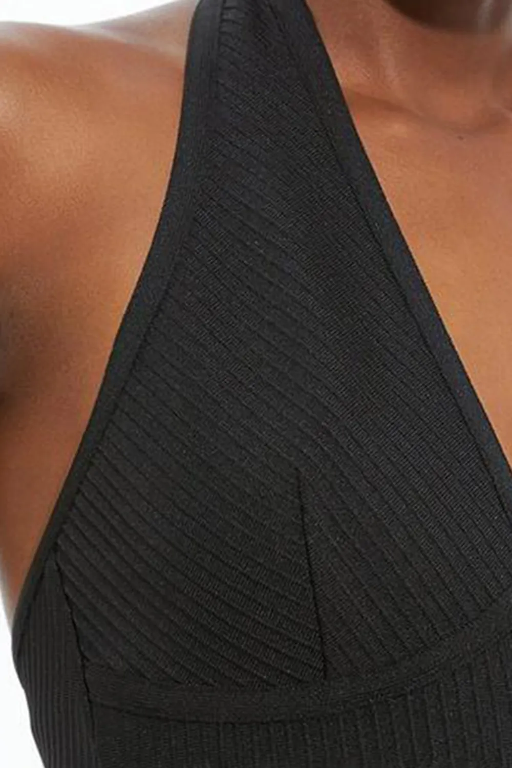 Halter Neck Knit Bodysuit