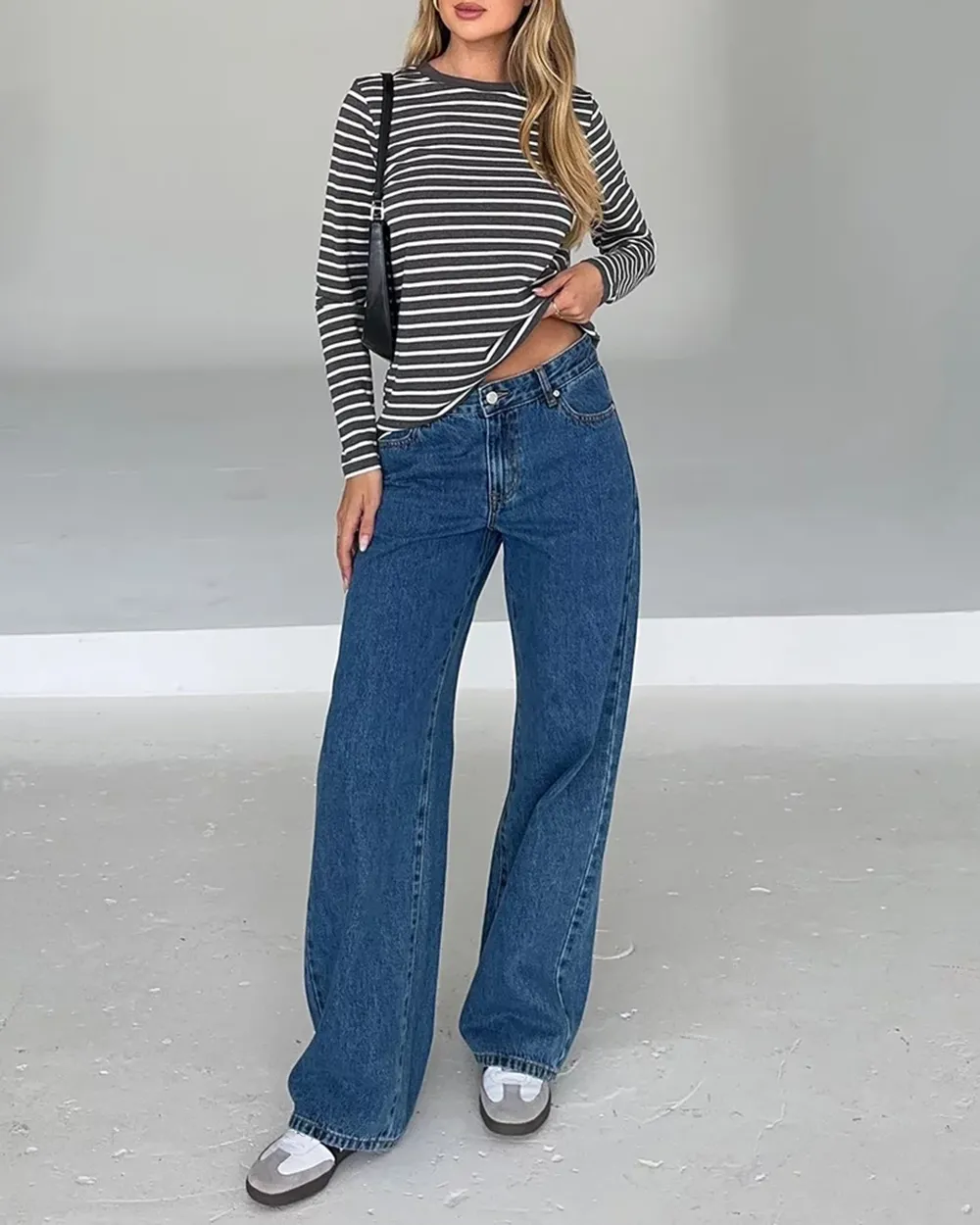 Long Sleeve Stripe Boyfriend Tee