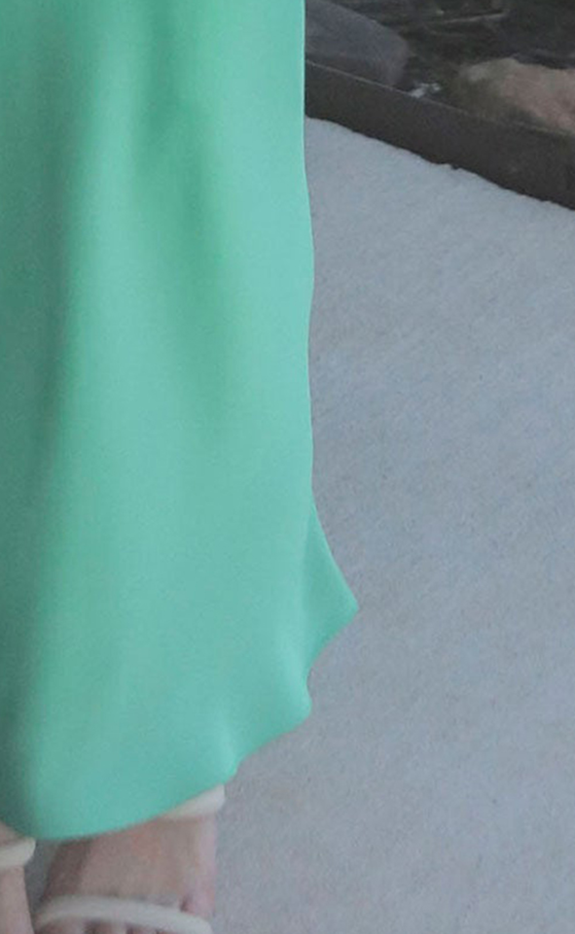 Green Ruched Spaghetti Strap Maxi Dress