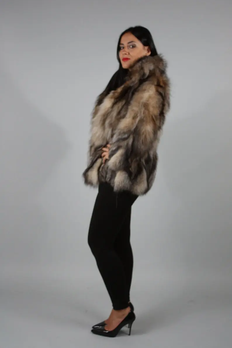 Crystal Fur Waist Length Jacket