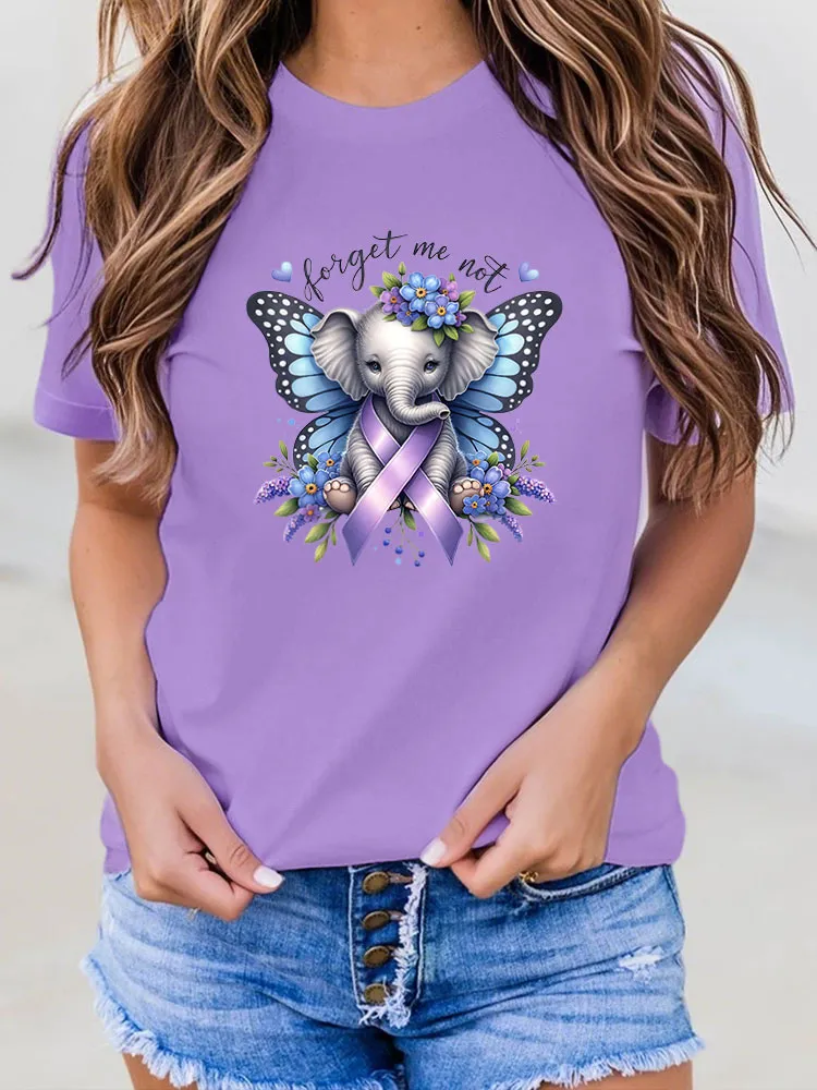 Women'S Round-Neck T-Shirt Forget Me Not Prints
