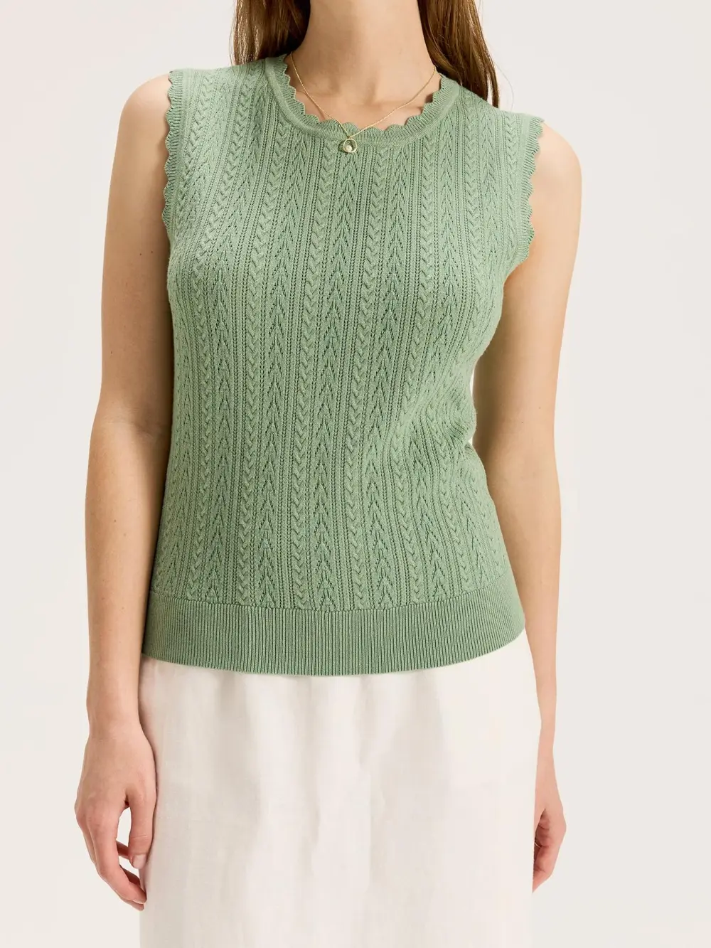 Green Twist Back Knit Top