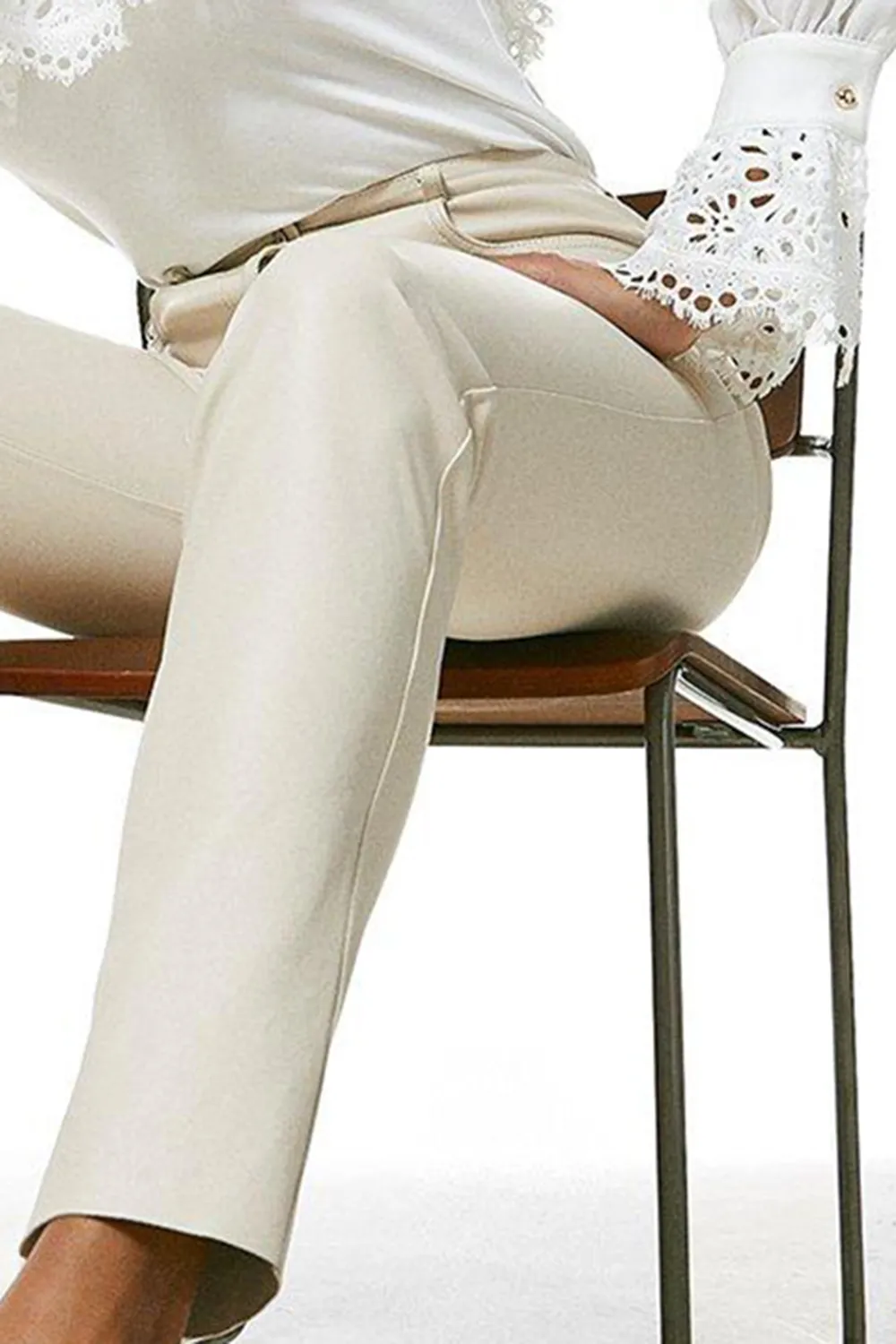 Stretch Leather Five Pocket Trouser