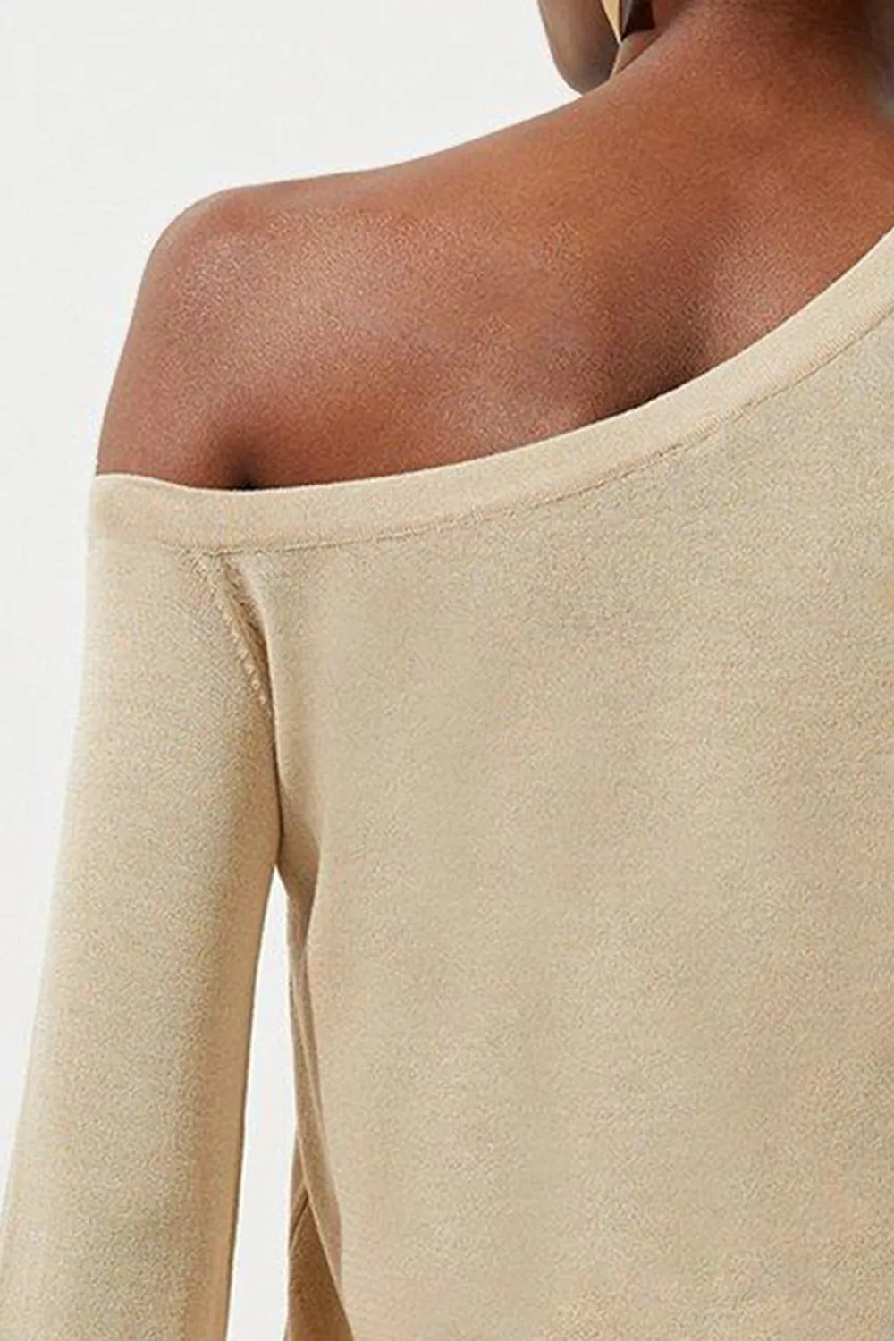 Lightweight Viscose Blend Summer Knit Off Shoulder Top