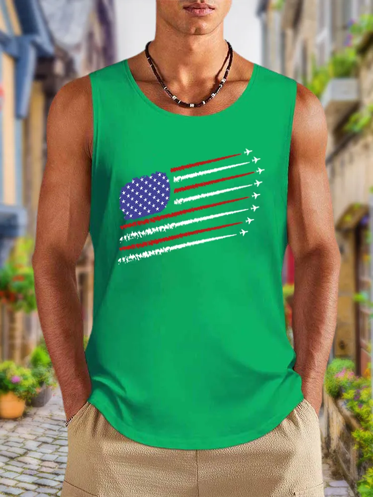 Men'S Independence Day Round-Necked Sleeveless Vest