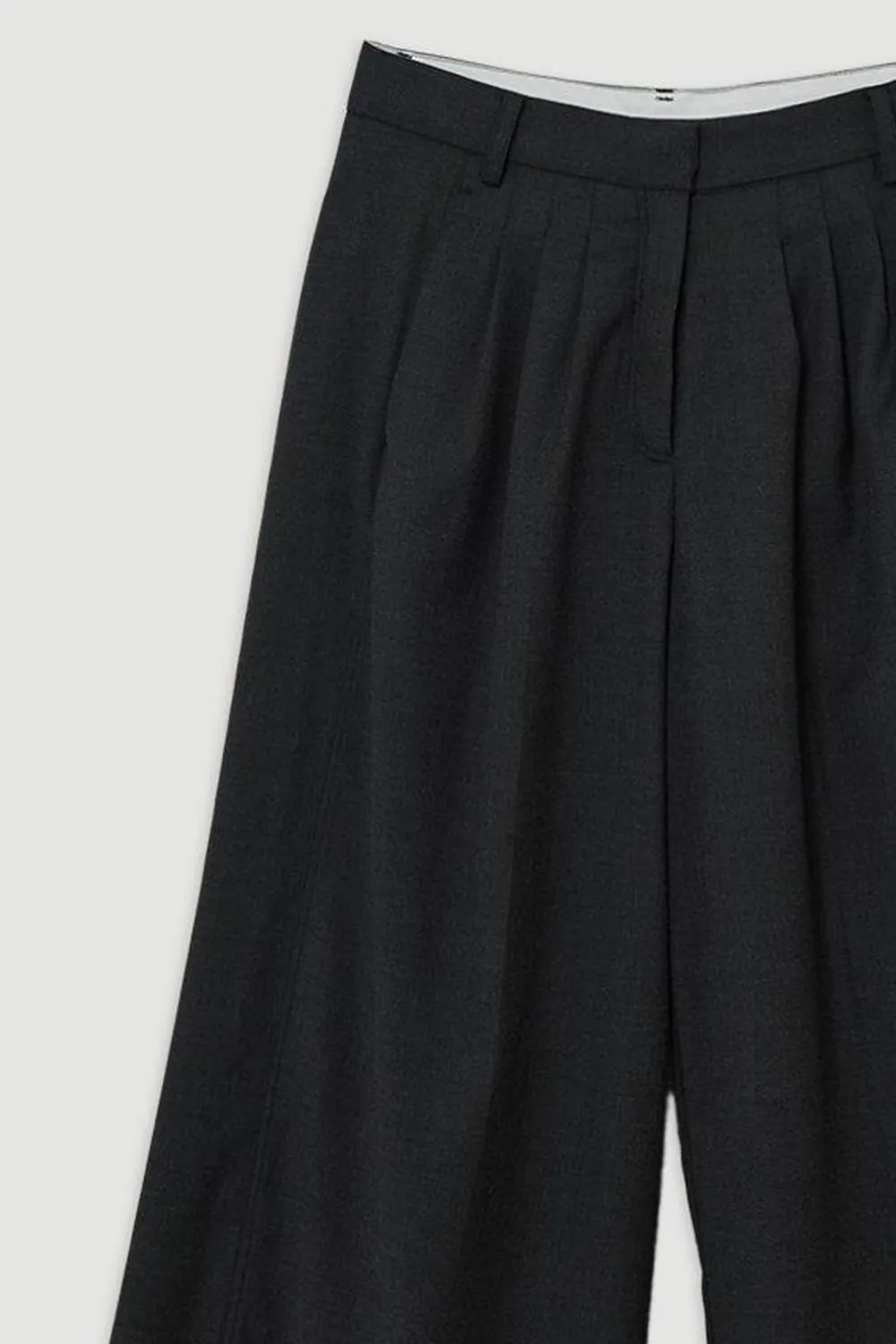 Tailored Wide Leg Darted Trousers