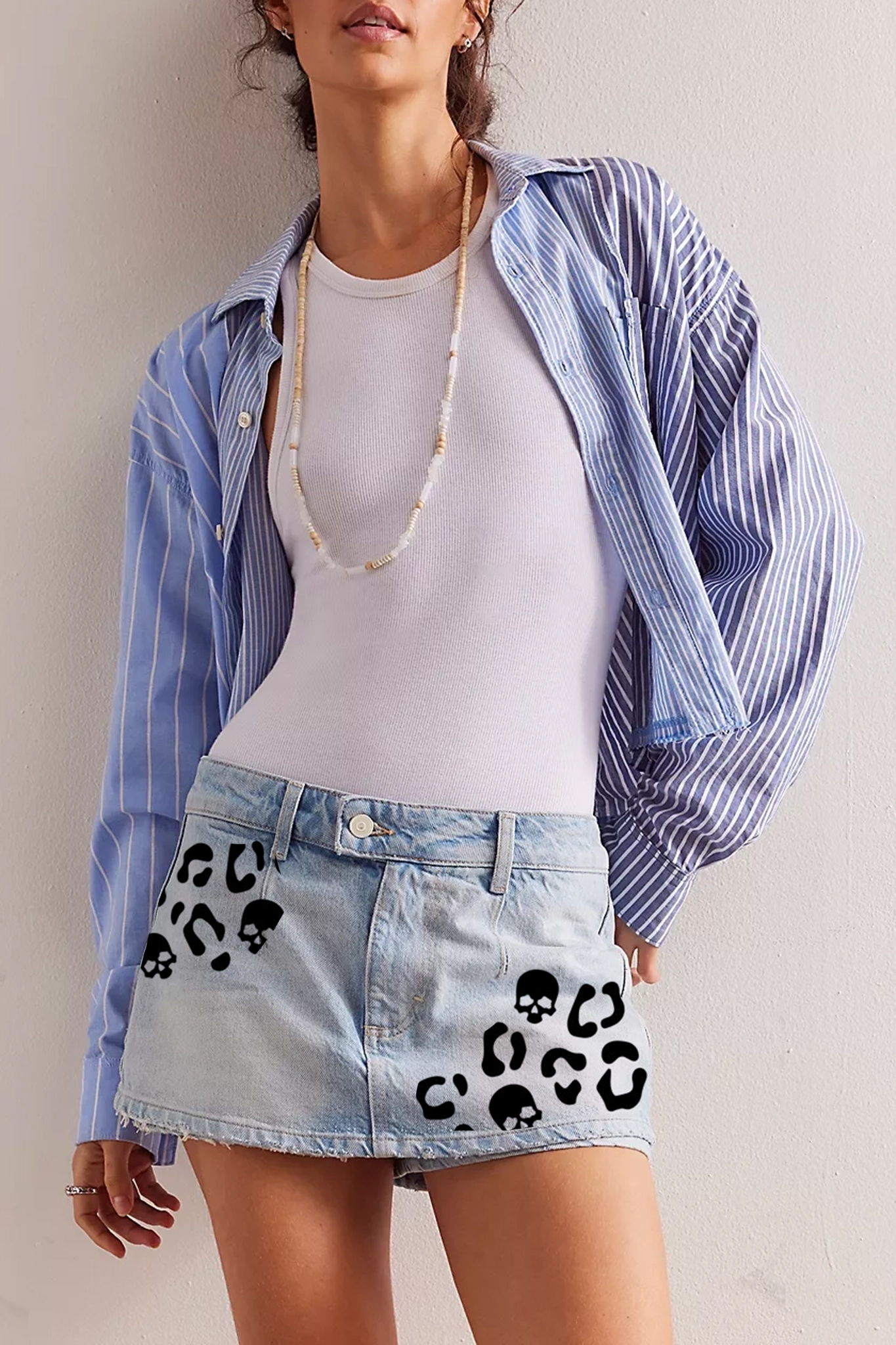 Denim High Waisted Mini Skirt